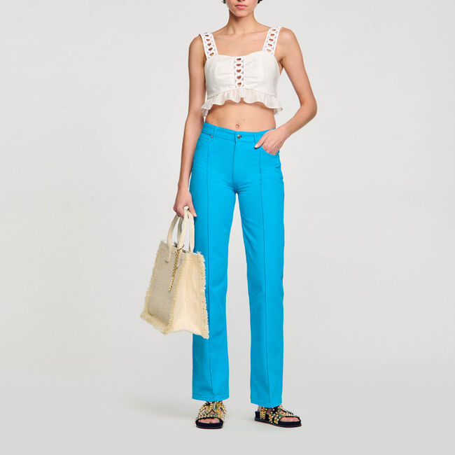 Korte top mix van linnen