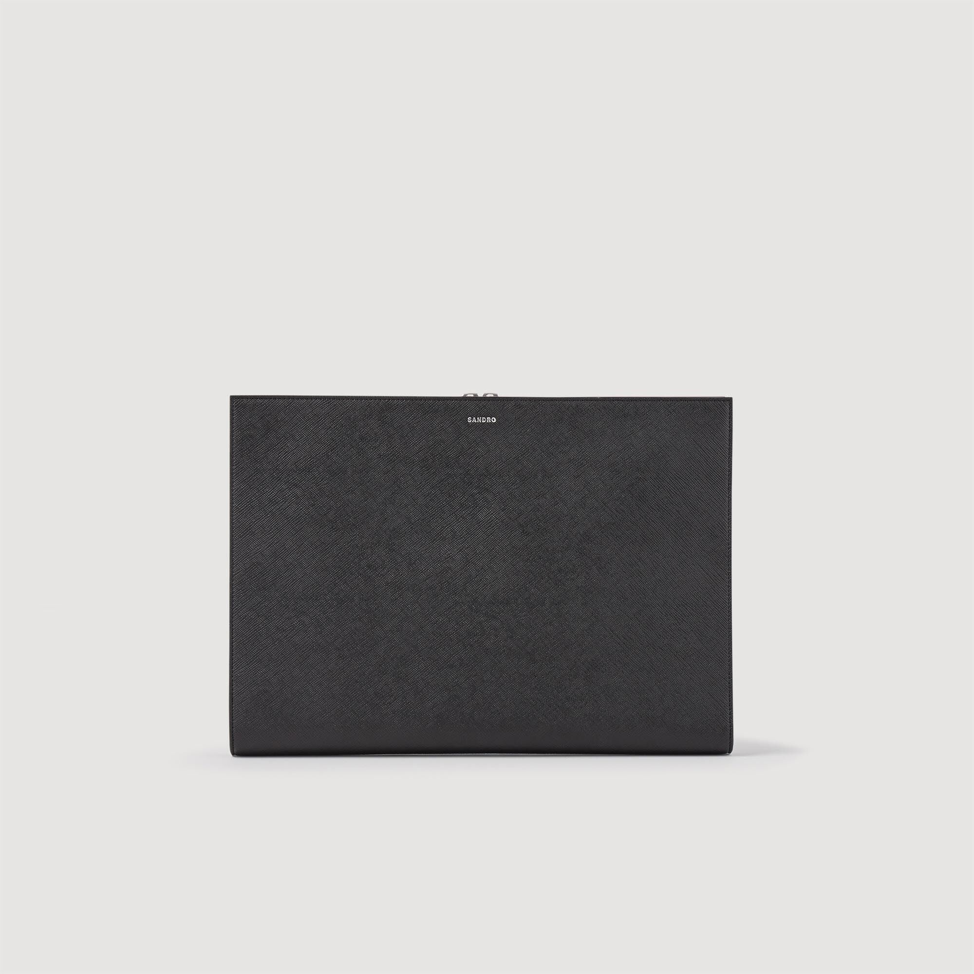 Grote leren clutch