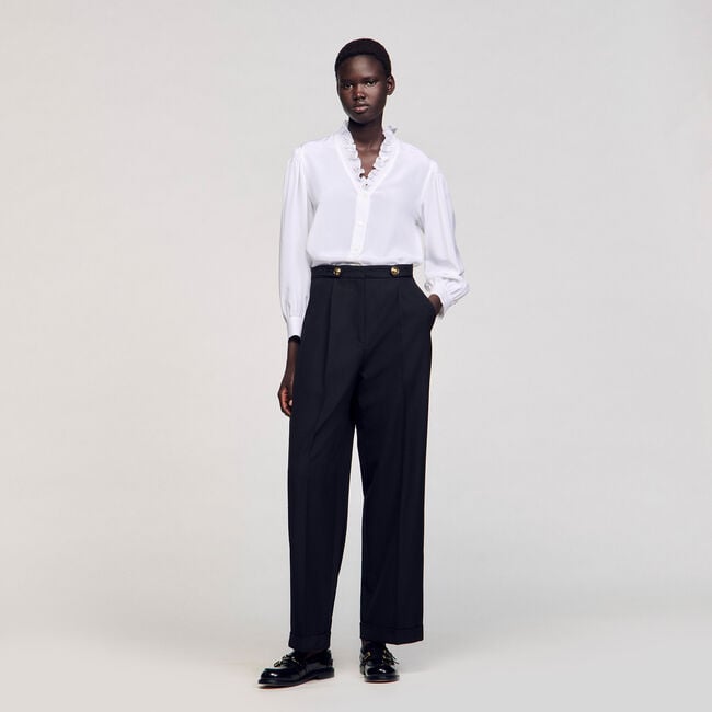 Soepele overhemdblouse zijde