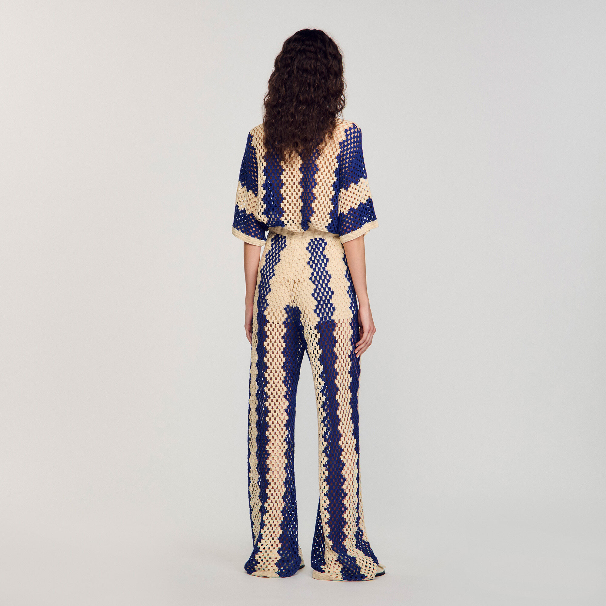 Pantalon tweekleurig tricot