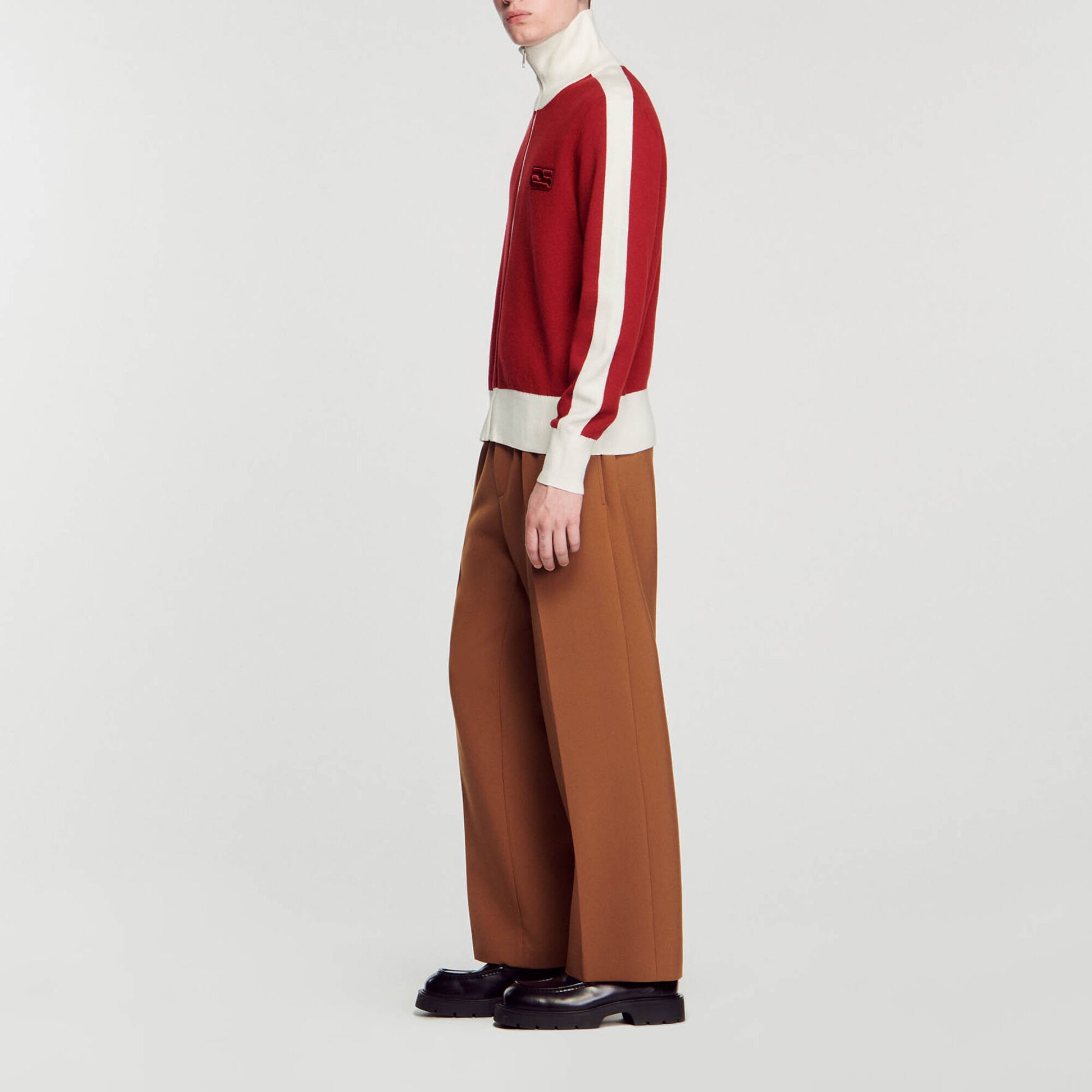 Tweekleurige cardigan van breisel