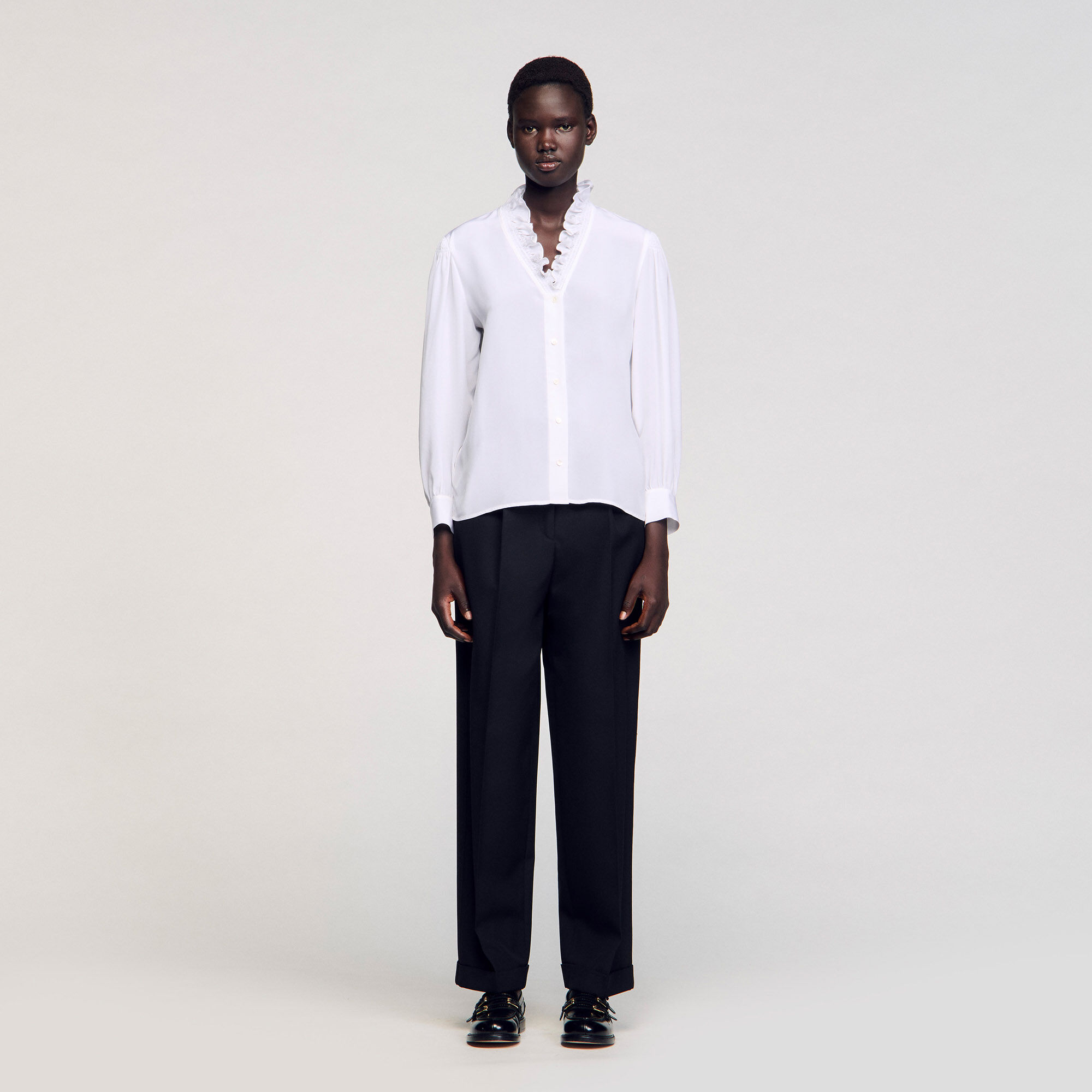 Soepele overhemdblouse zijde