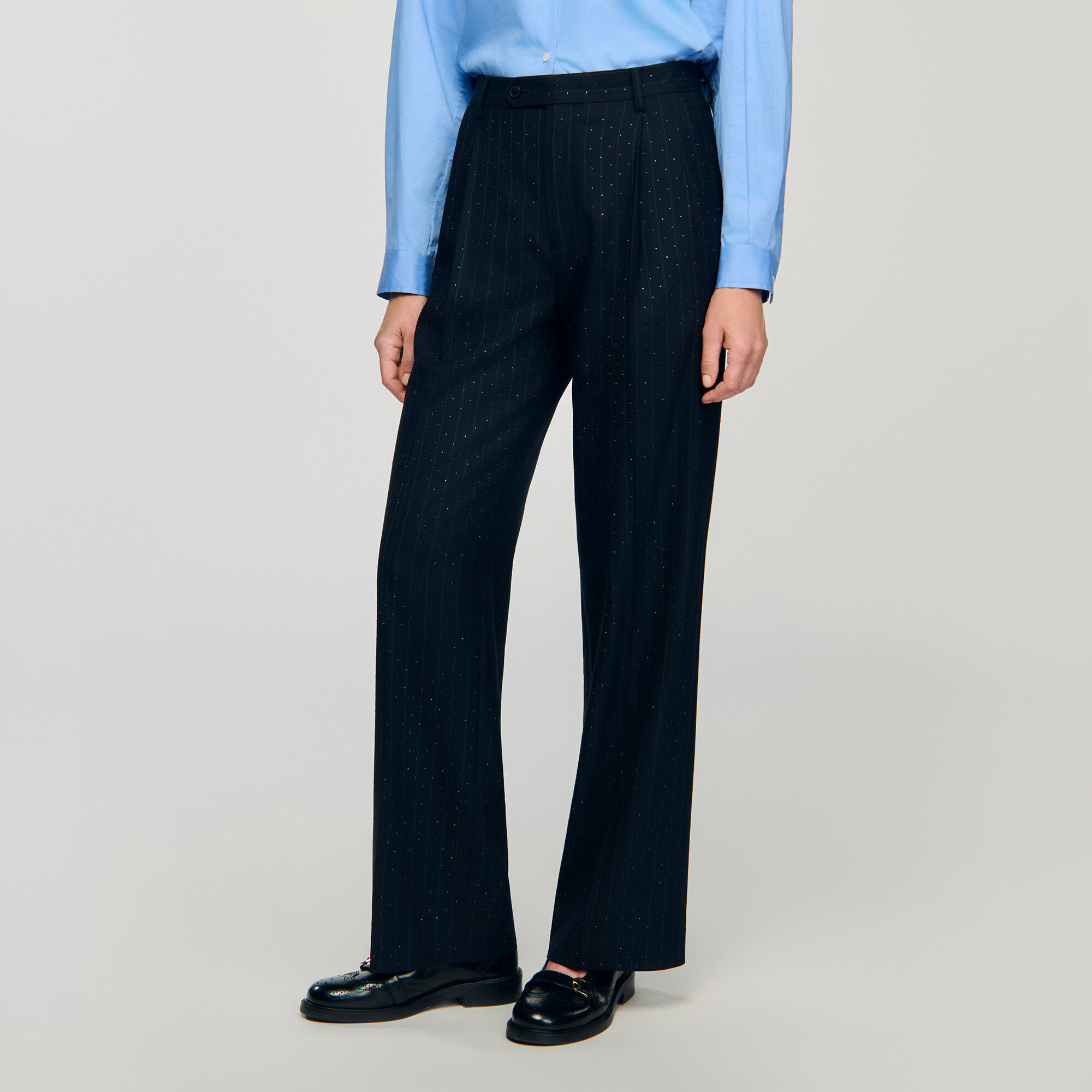 Gestreepte broek met stras