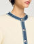 Cardigan vest met denim