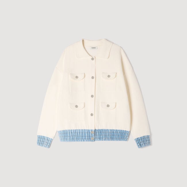 Cardigan vest met denim