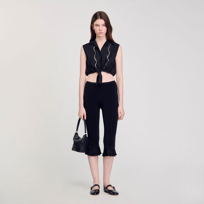 Overhemdblouse kort met stras