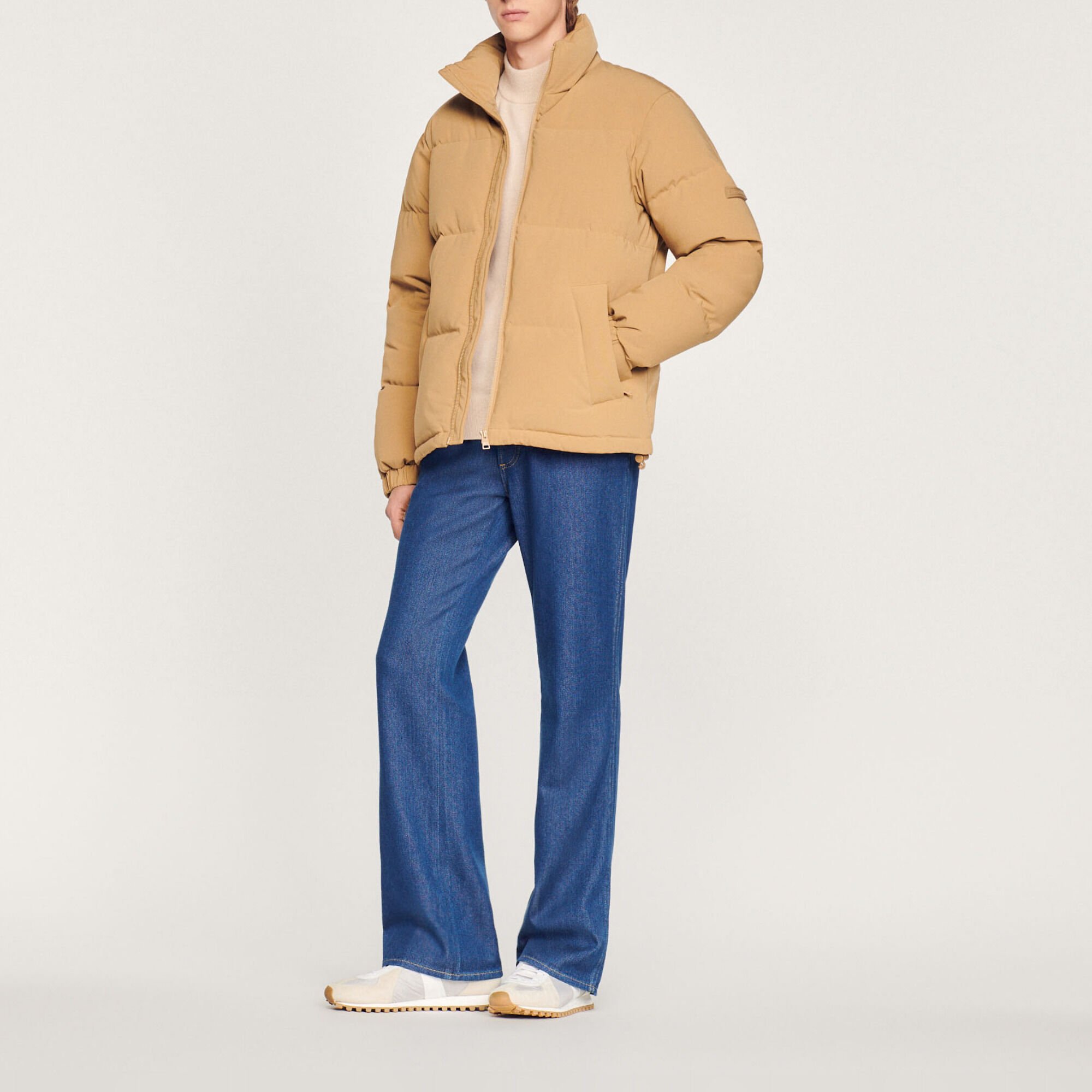 Oversized donsjack in technische stof