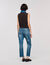 Trui van tricot en denim