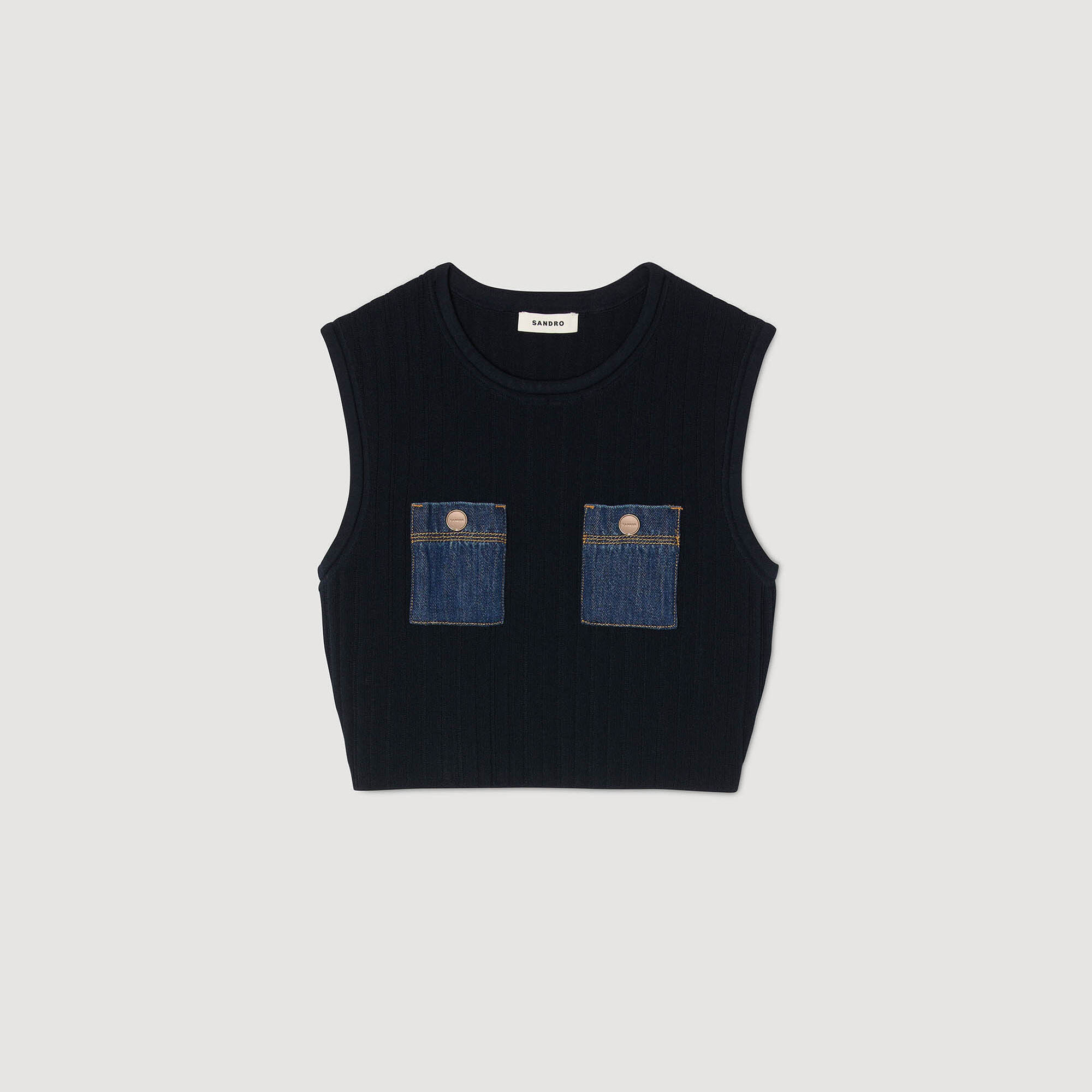 Top tricot en denim