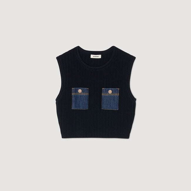 Top tricot en denim