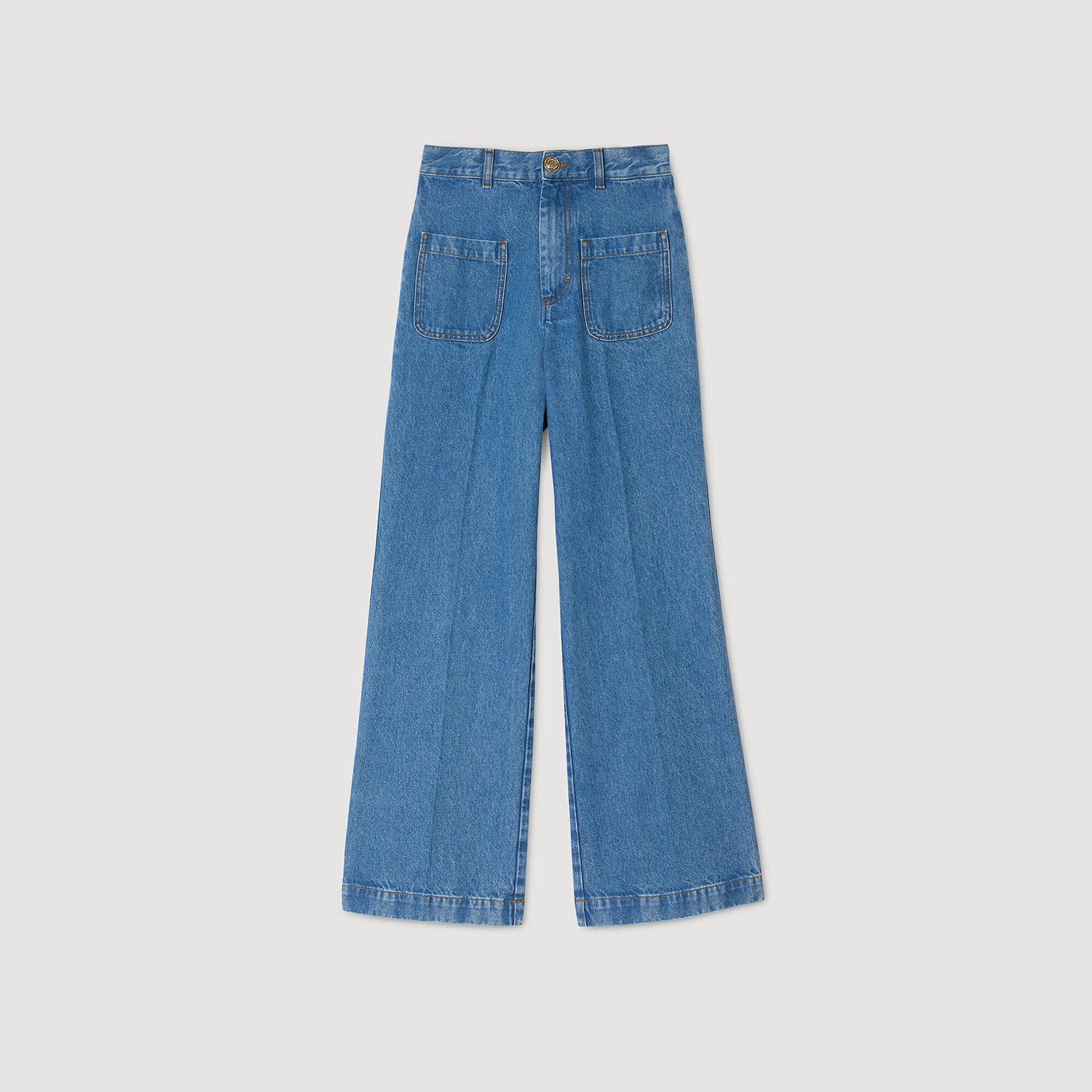 Jeans wijd met hoge taille