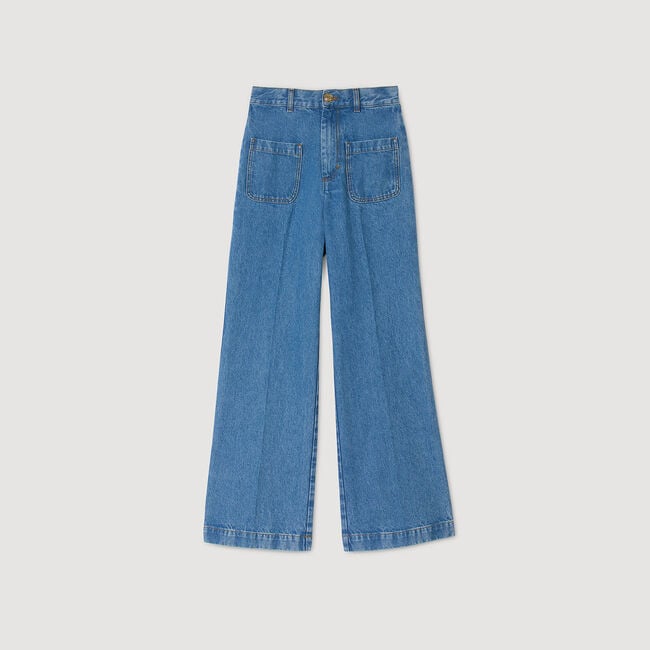 Jeans wijd met hoge taille