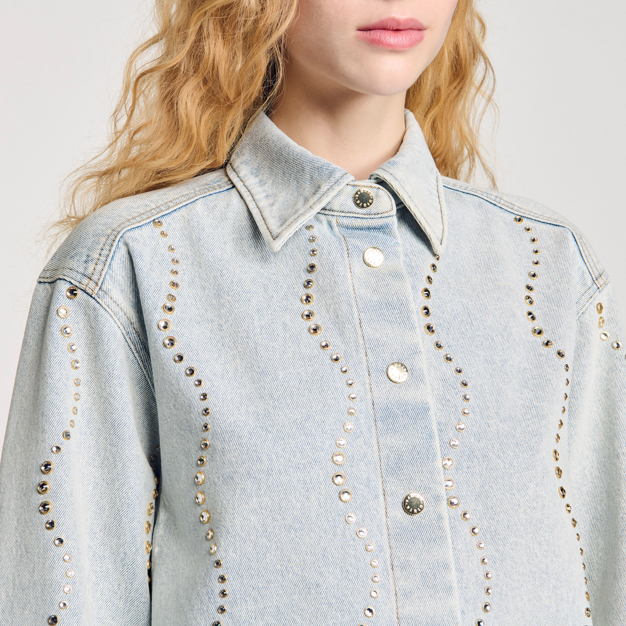 Spijkerblouse met stras