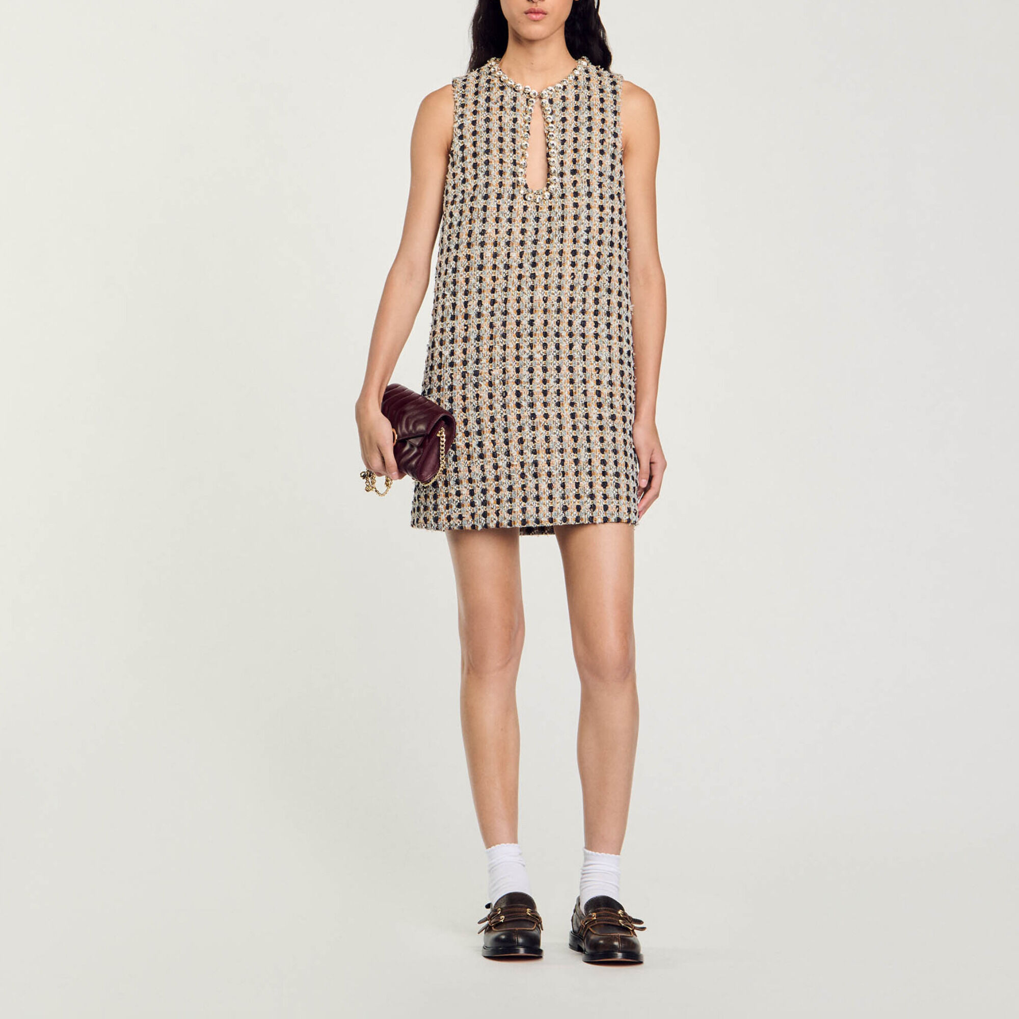Korte jurk tweed - Vrouw | Sandro