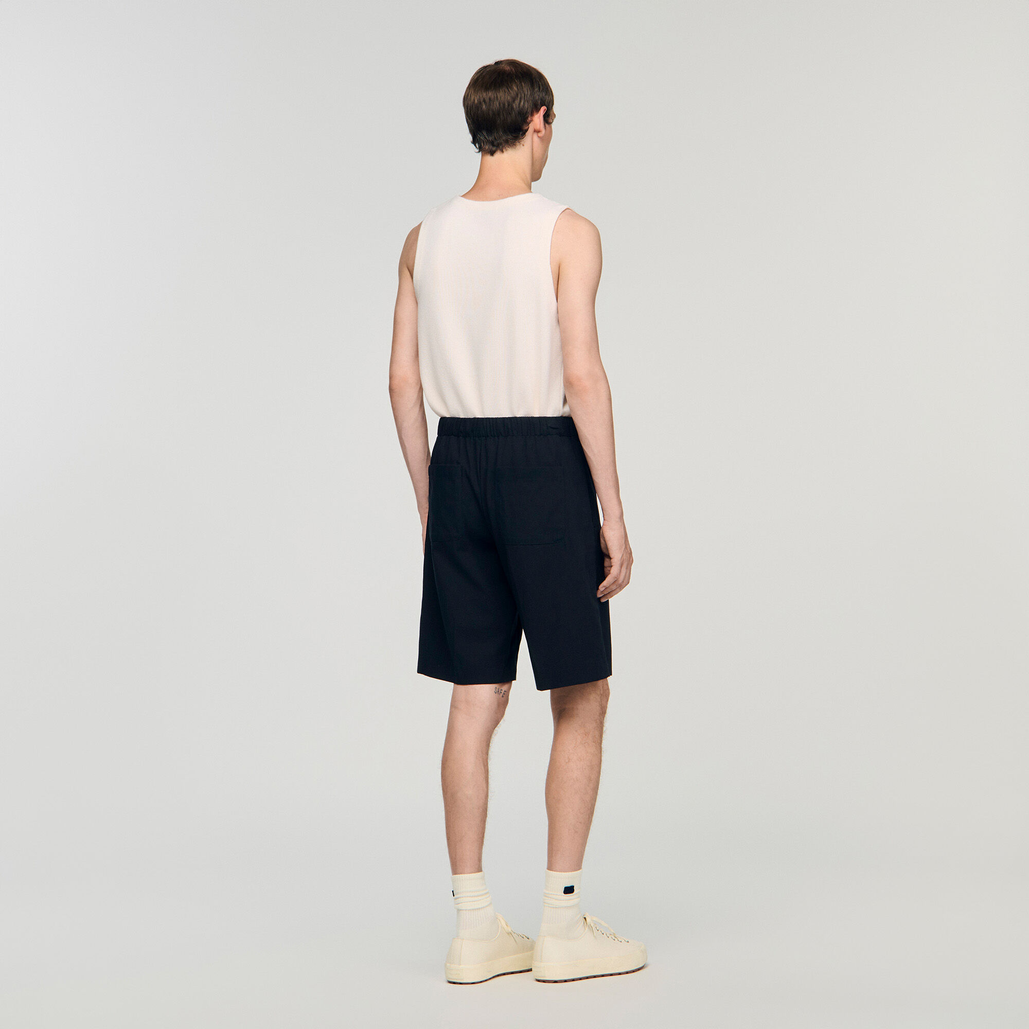 Katoenen short met elastische taille
