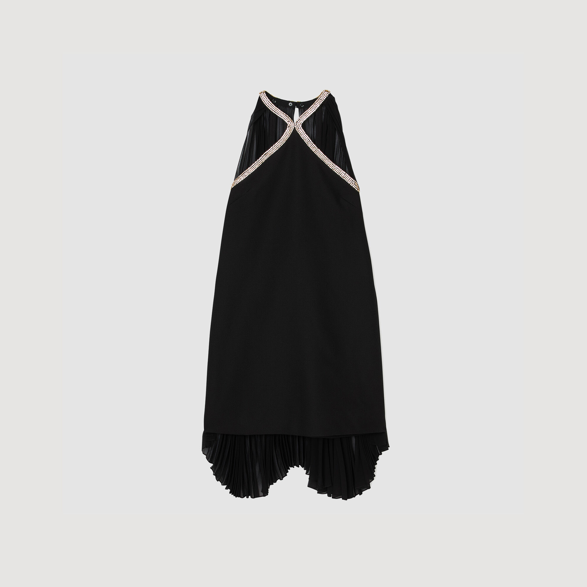 Korte jurk met cape en stras