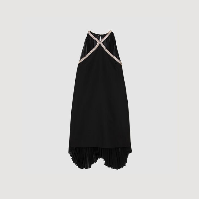 Korte jurk met cape en stras