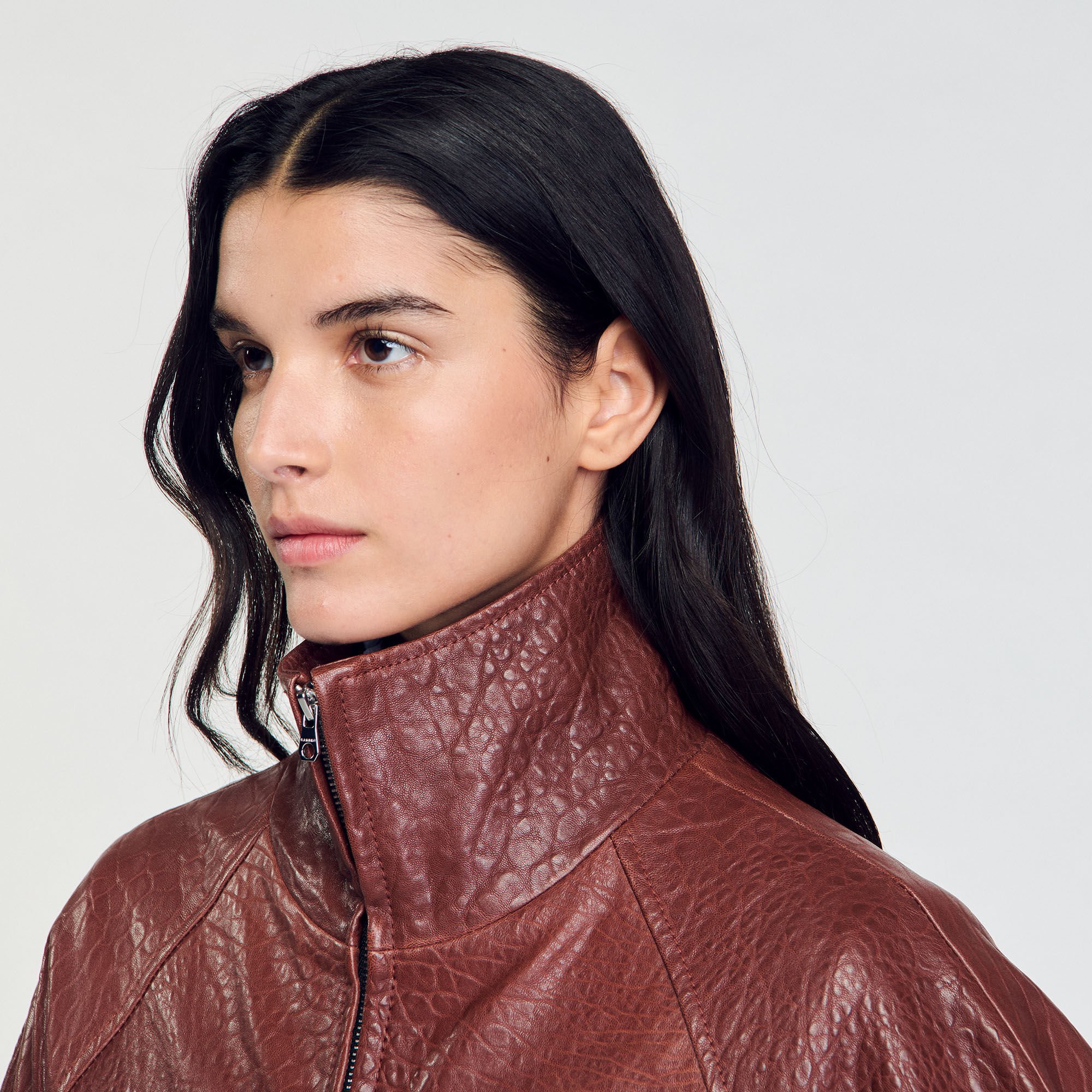 Leren jack oversized