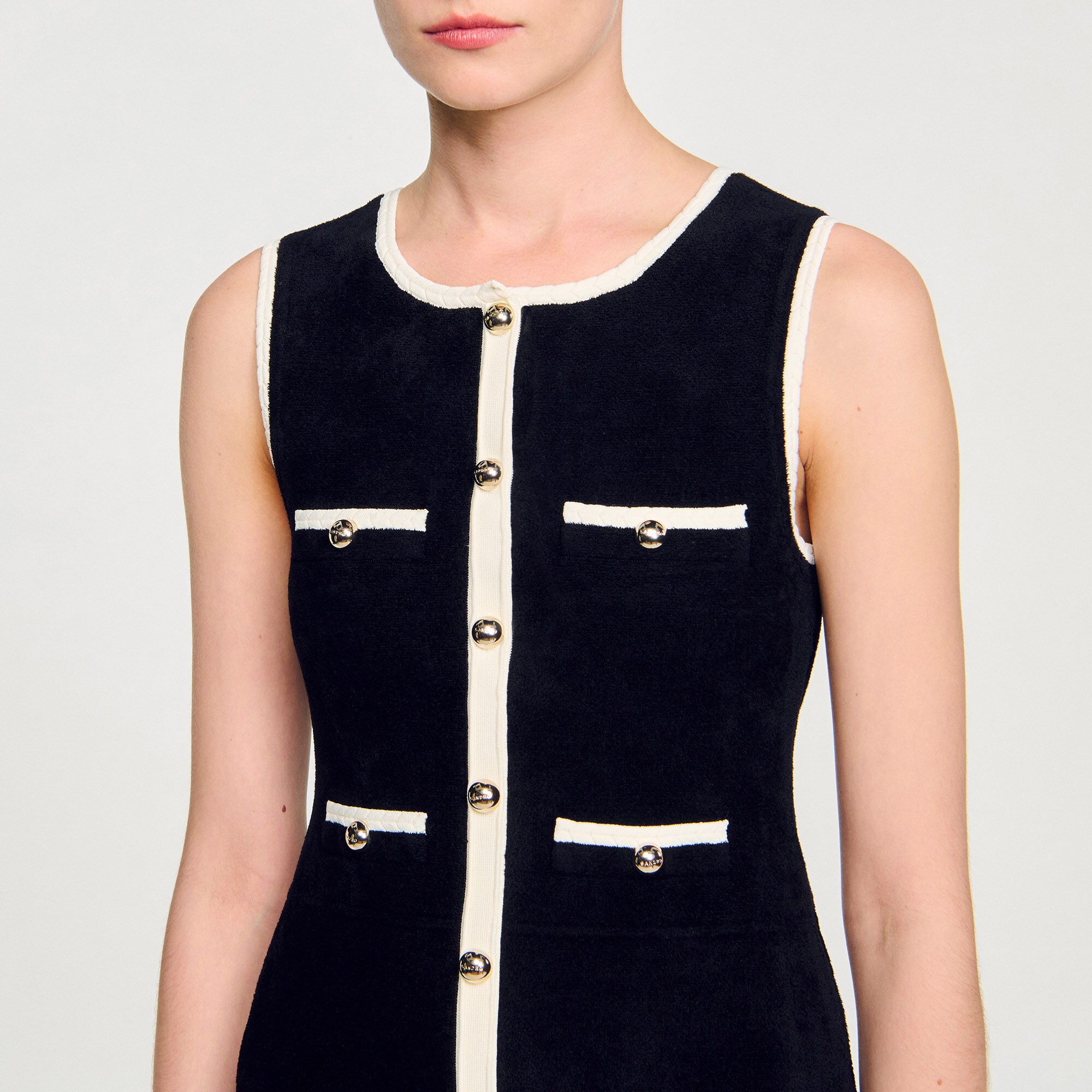 Korte jurk tricot velours