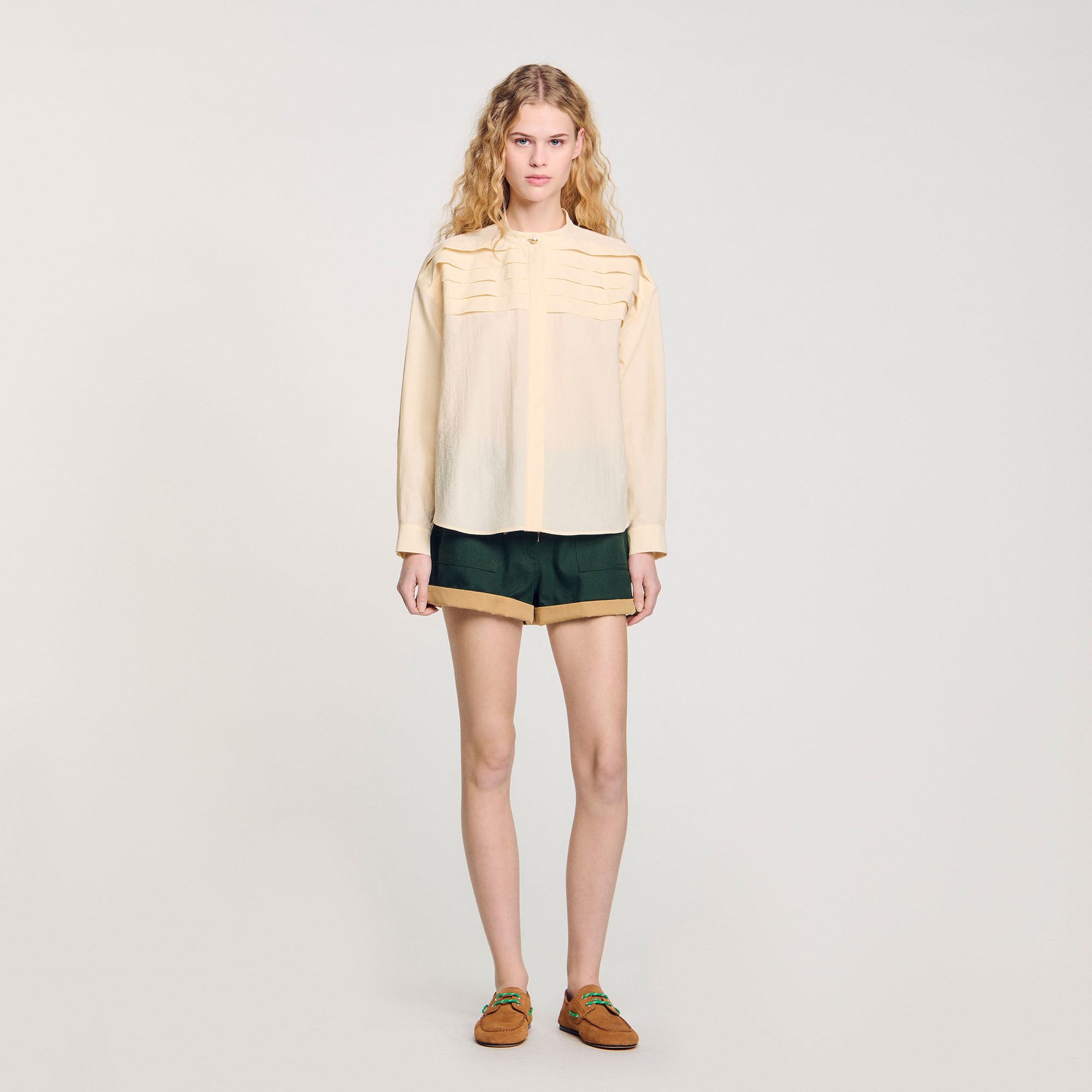 Overhemdblouse met sierdetails