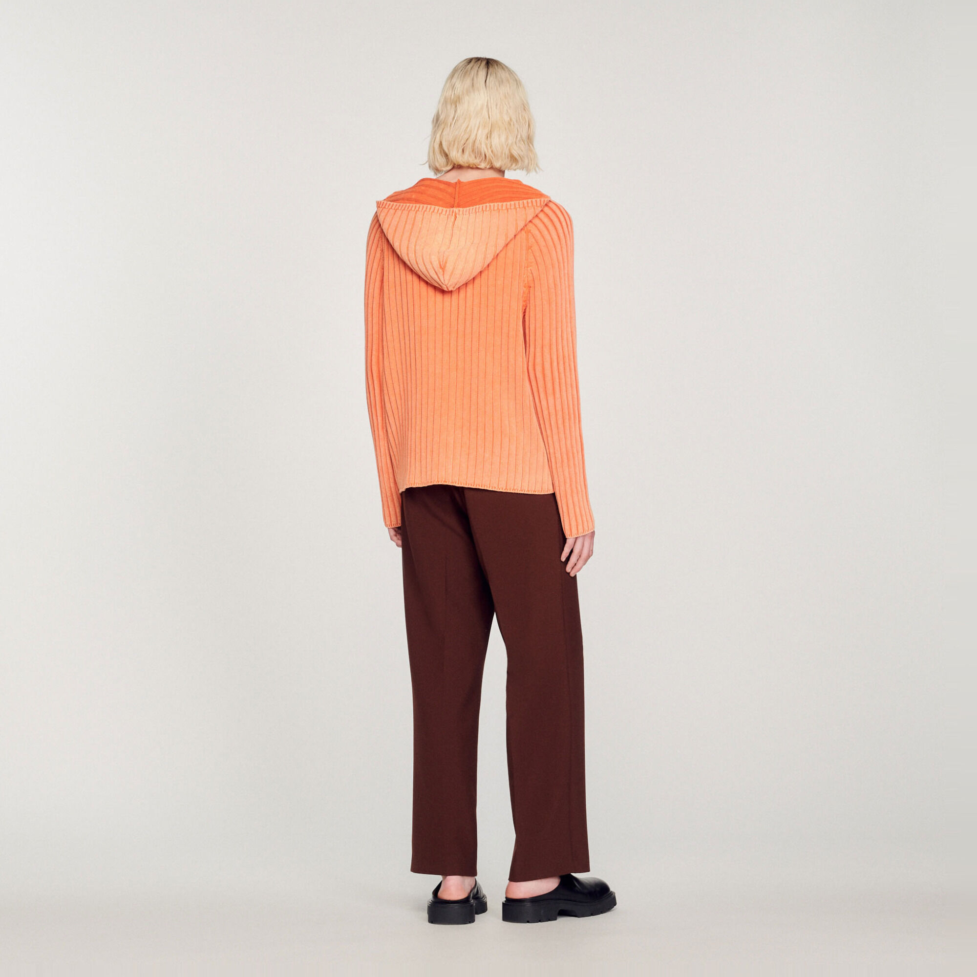 Hoody van verbleekte tricot