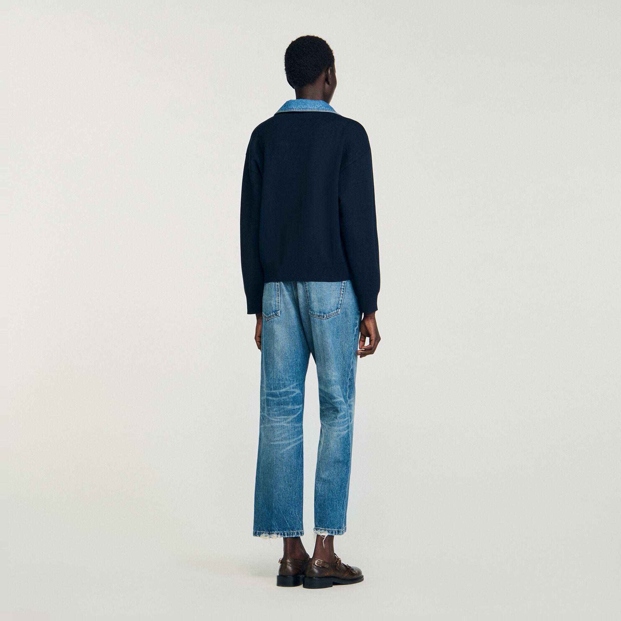 Trui met denimdetails - Vrouw | Sandro