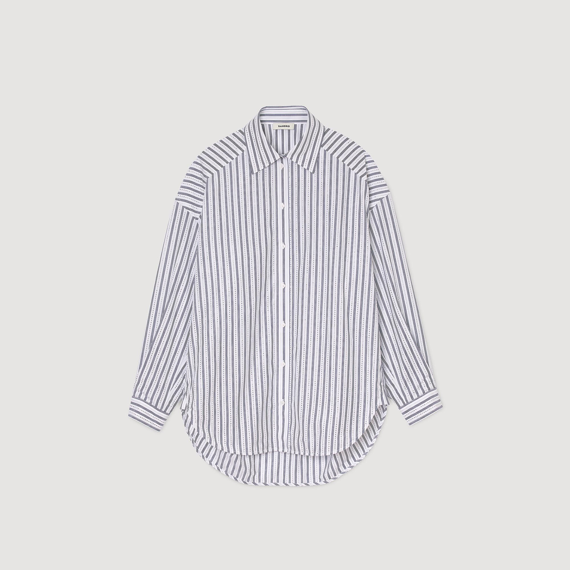 Overhemdblouse gestreept met stras