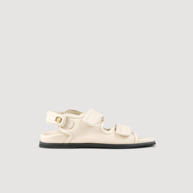 Sandalen van glad lamsleer