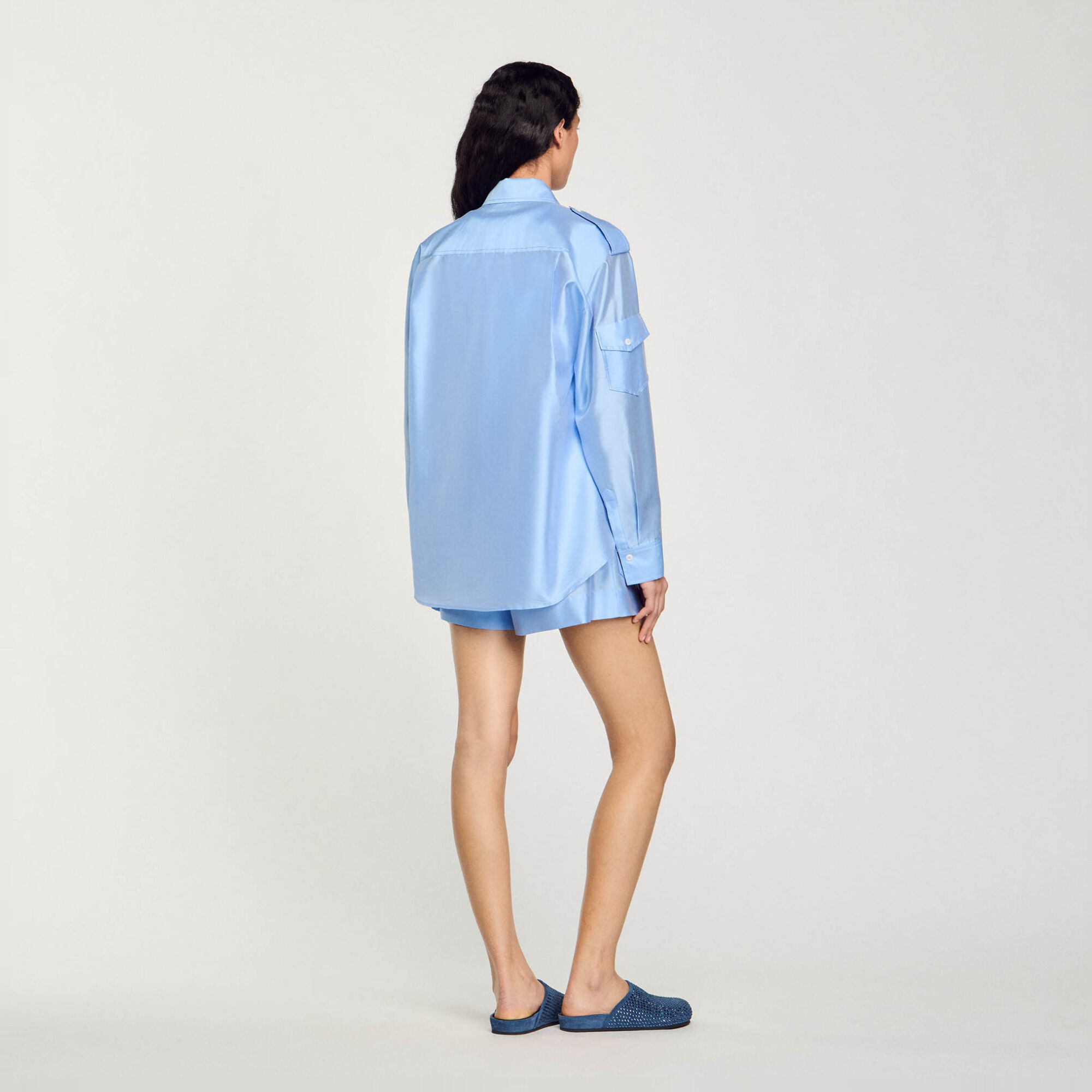 Overhemdblouse wijd satijn - Vrouw | Sandro