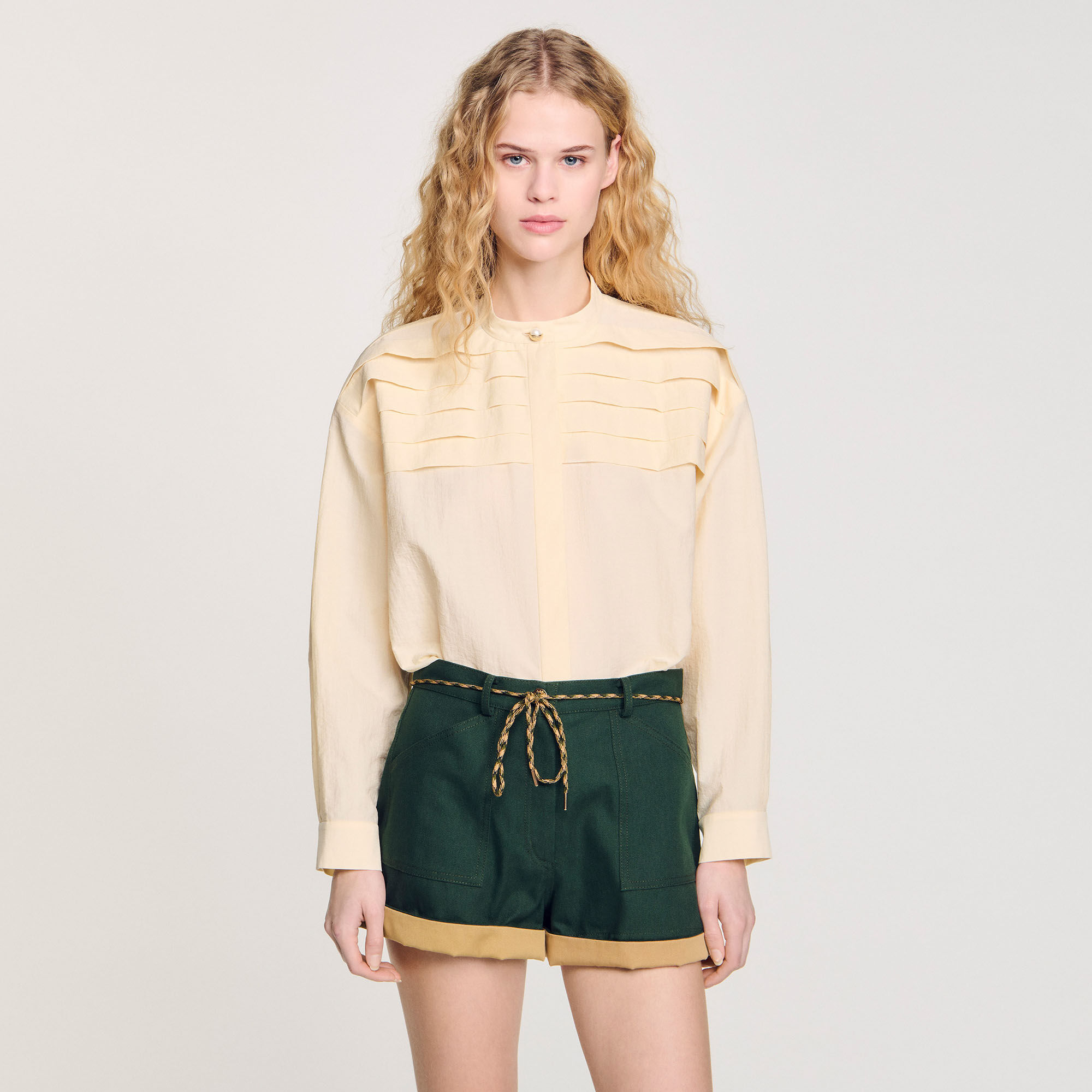 Overhemdblouse met sierdetails