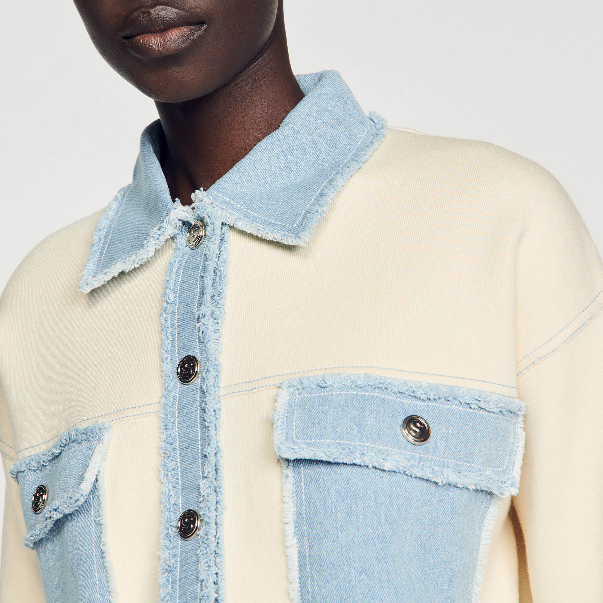 Cardicoat oversized van twee stoffen