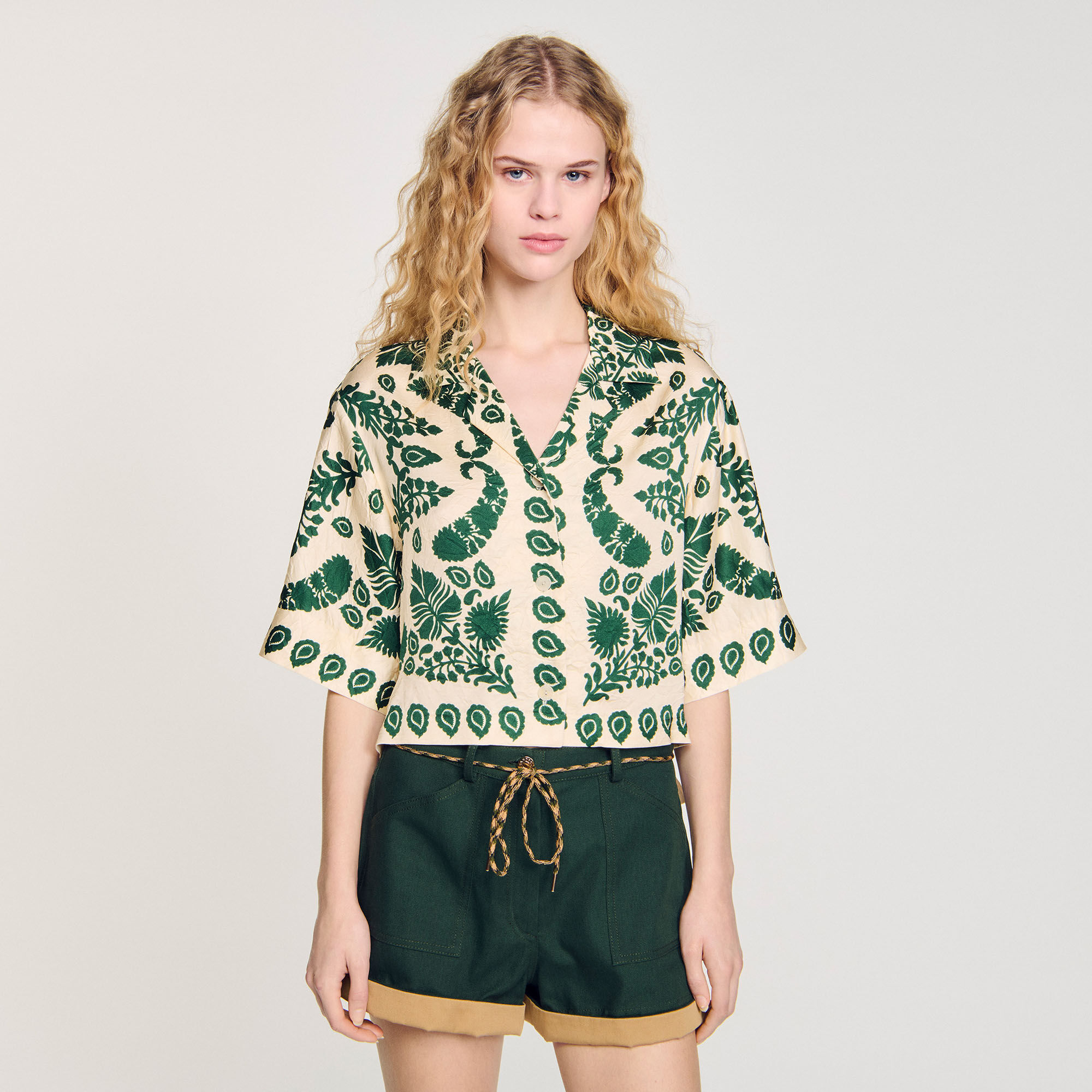 Overhemdblouse met bloemenprint