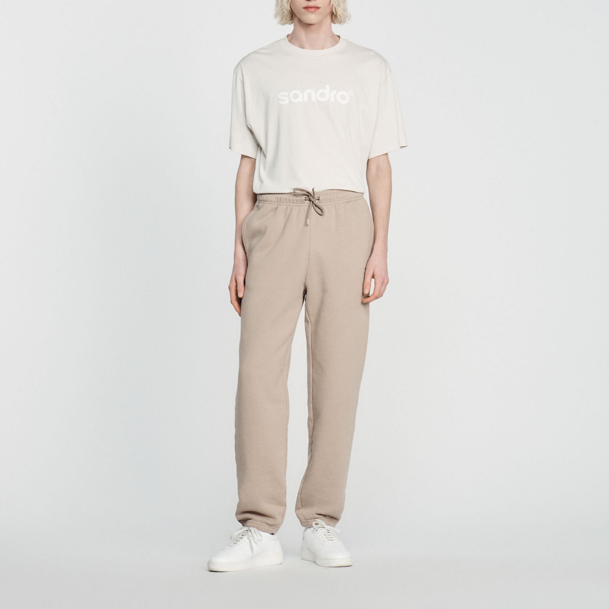 Molton joggingbroek met borduursel
