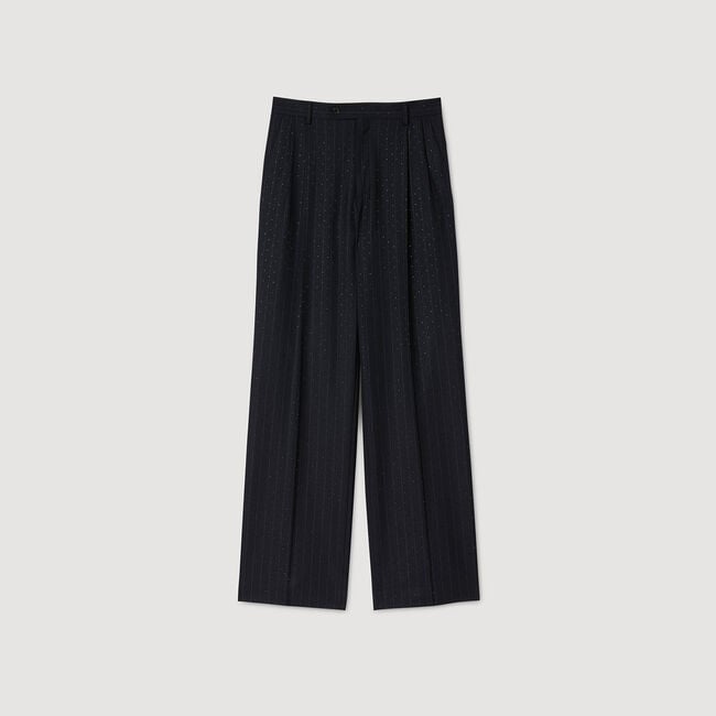 Gestreepte broek met stras