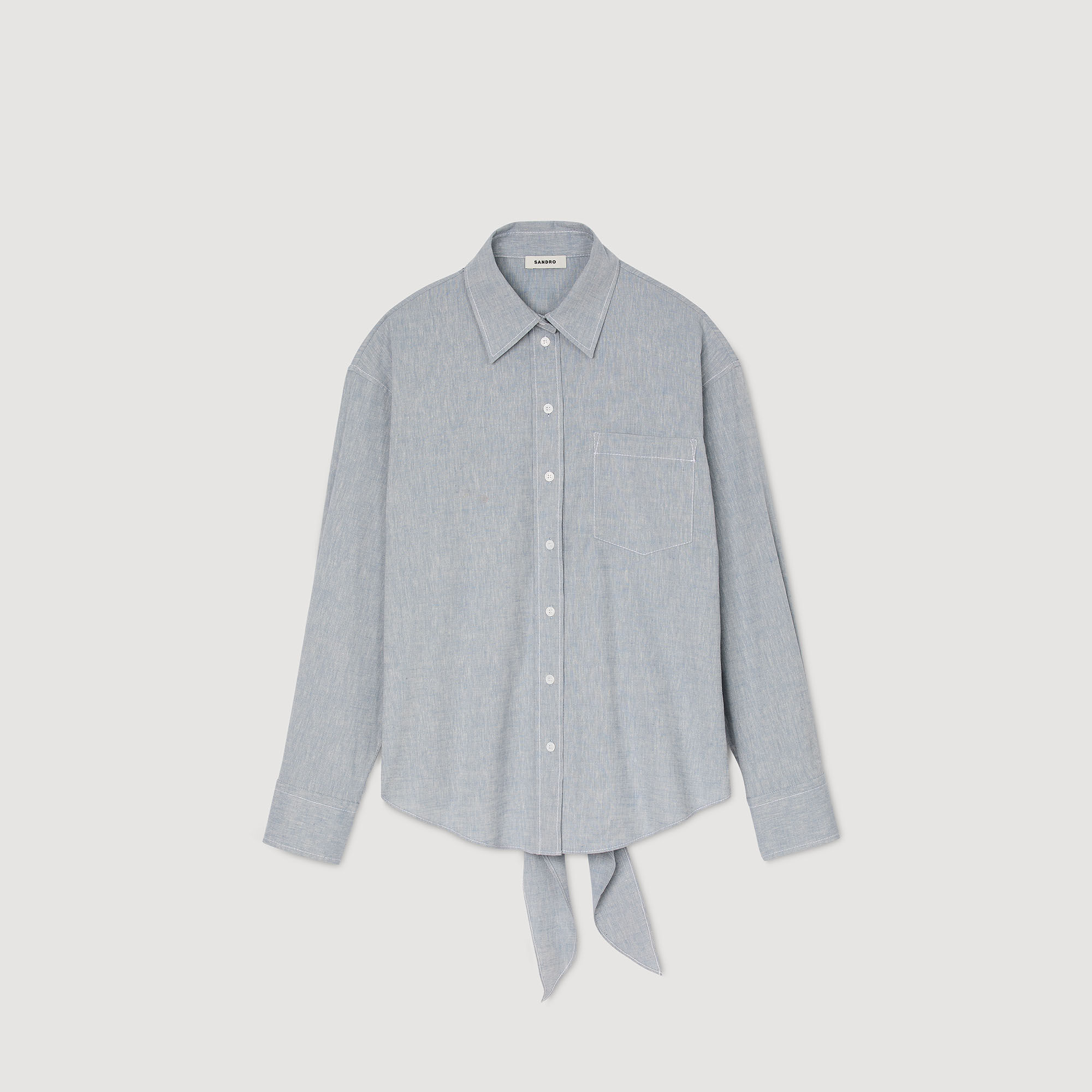 Overhemdblouse lang striksluiting op rug
