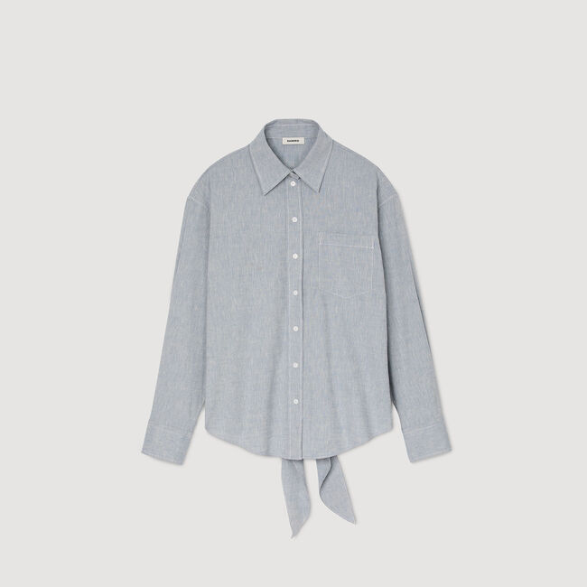 Overhemdblouse lang striksluiting op rug