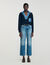 Trui met denimdetails