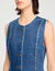 Top van denim met stras