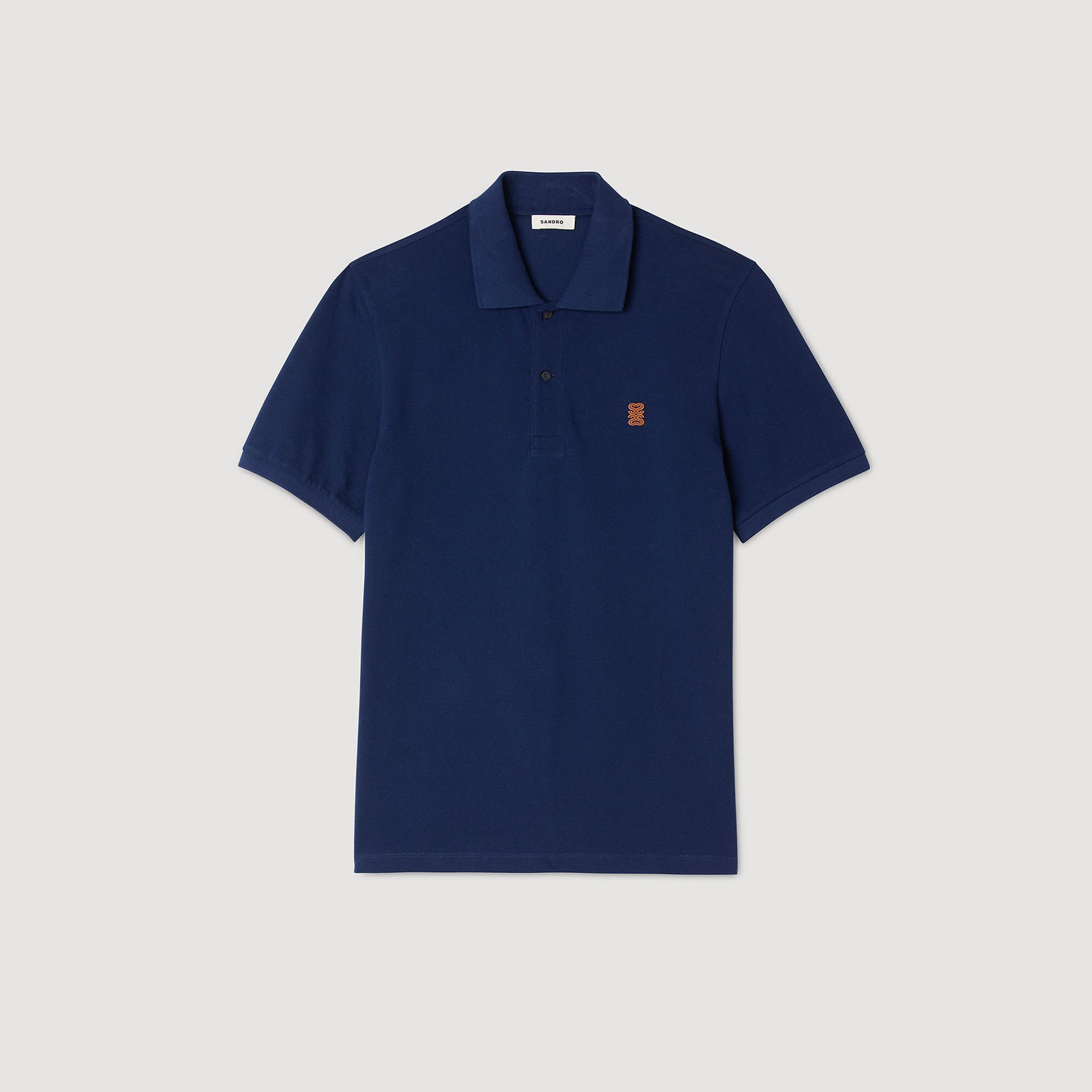 Poloshirt met leren logo