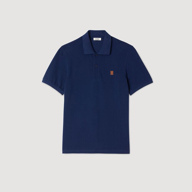 Poloshirt met leren logo