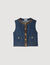 Top van denim en leer