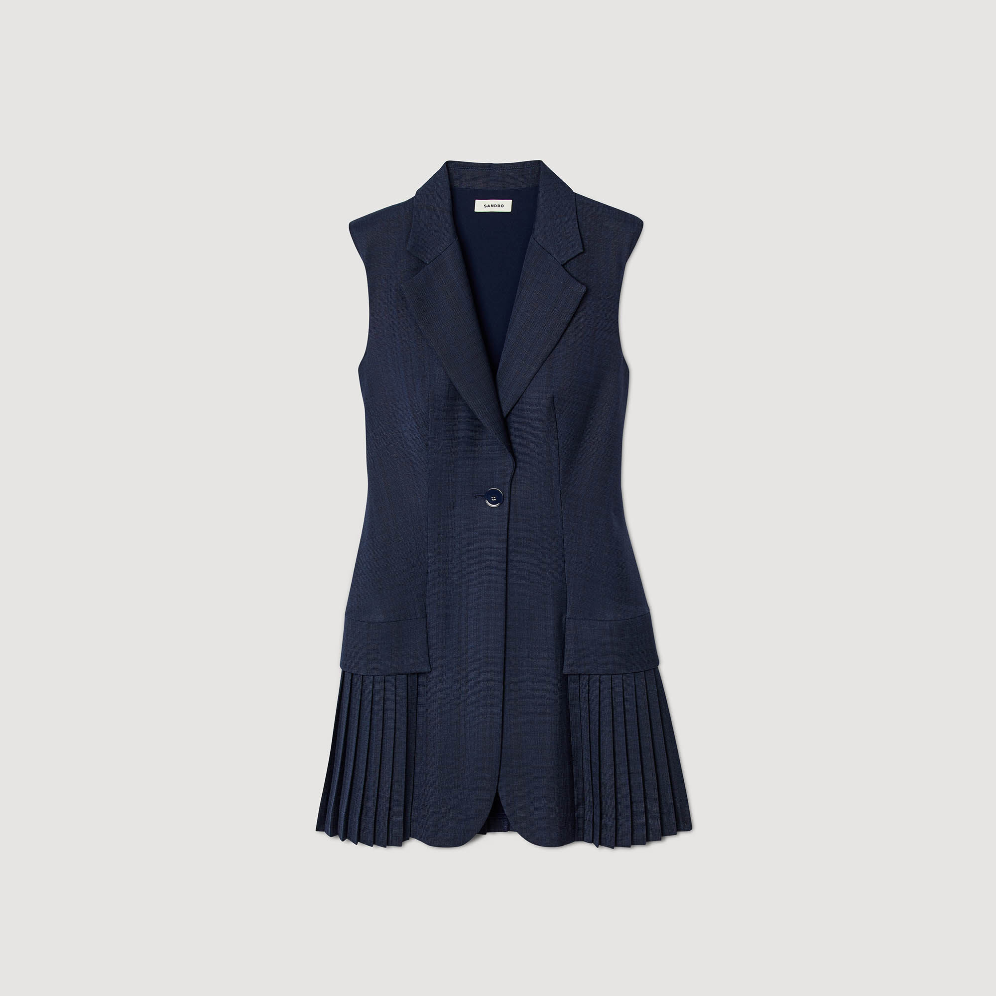 Korte jurk blazer stijl geplooid