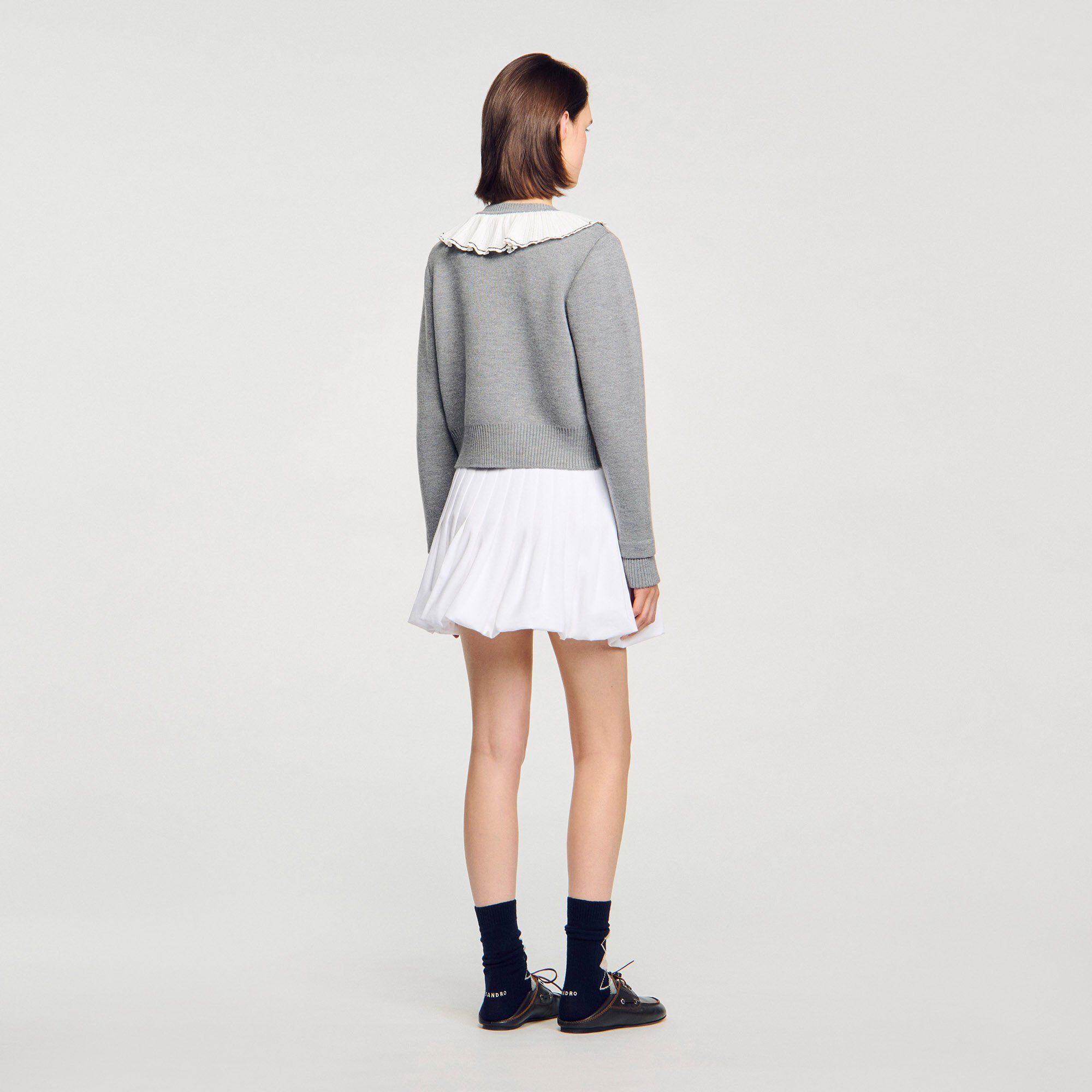 Cardigan vest contrasterende kraag