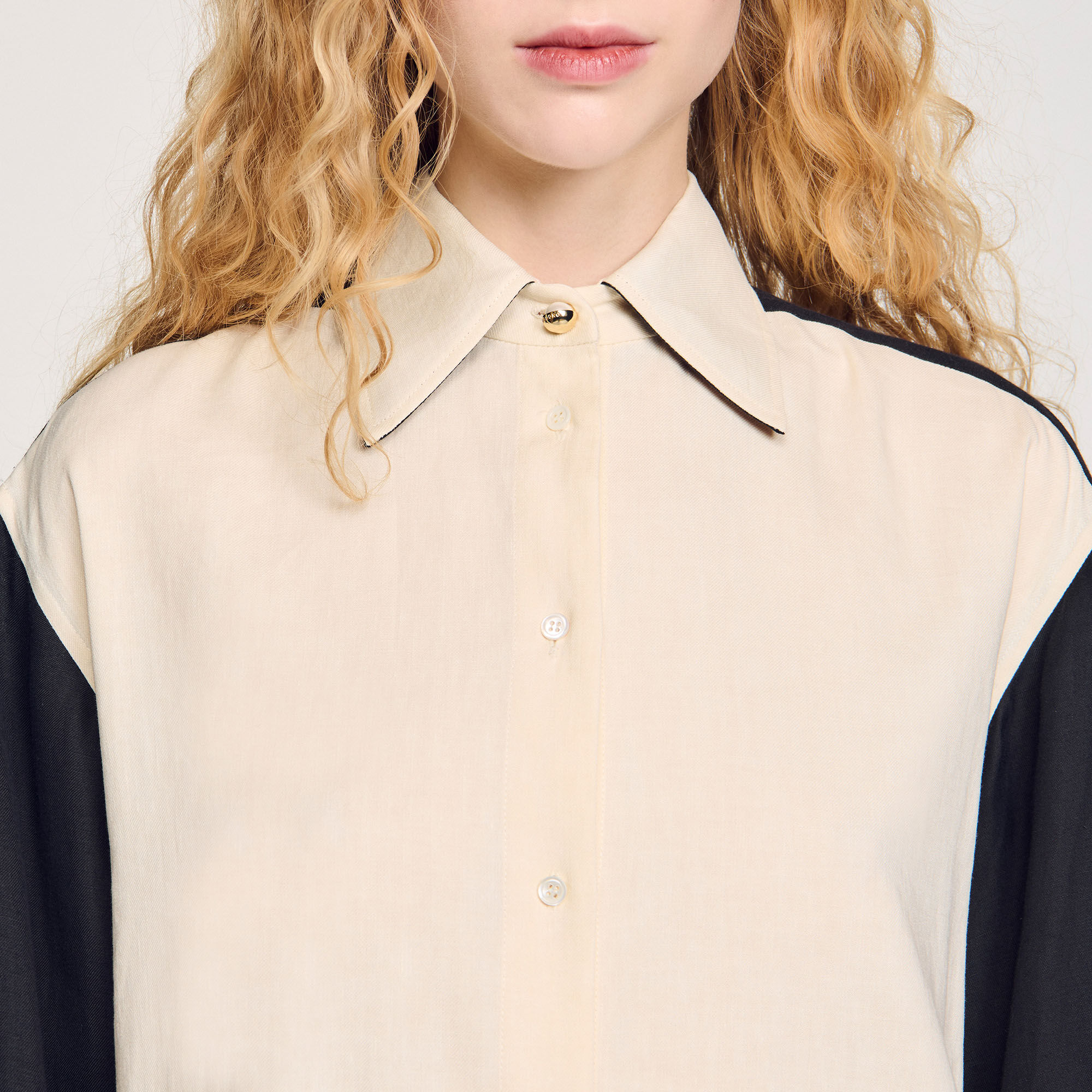 Overhemdblouse tweekleurig