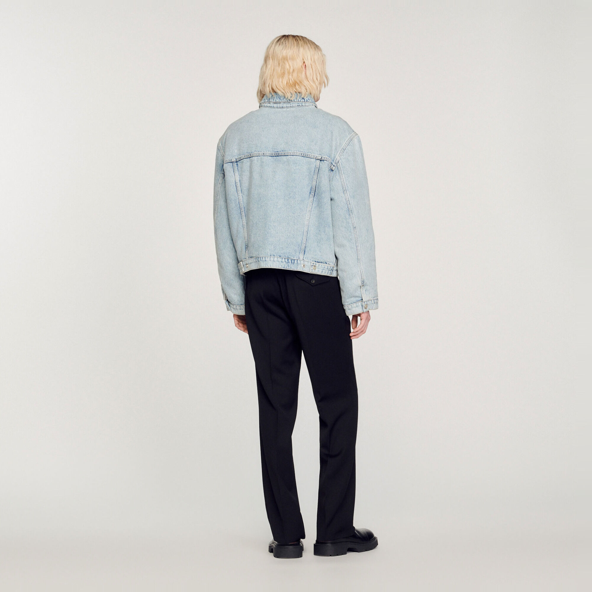 Denim jack van joggingstof