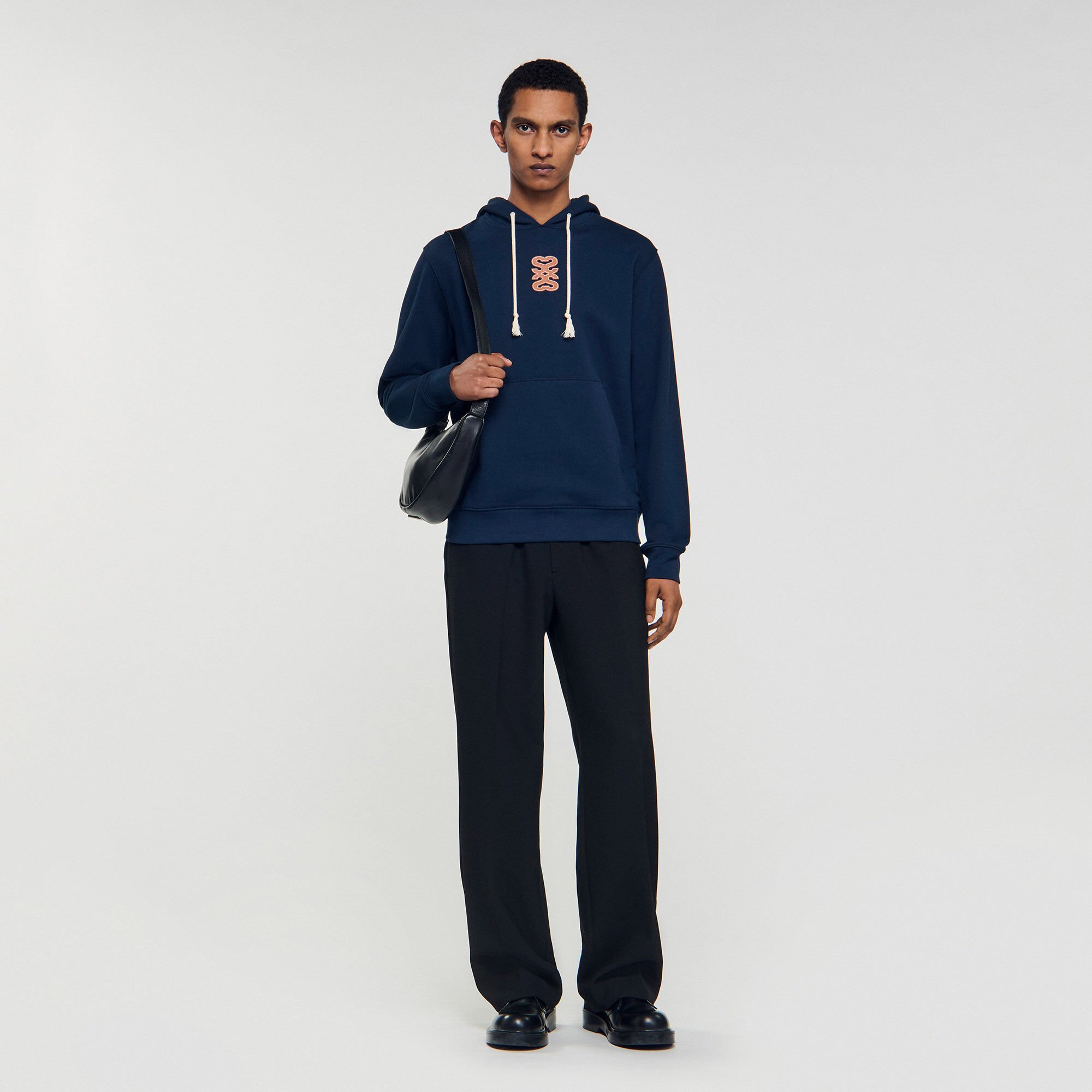 Sweatshirt met leren patch
