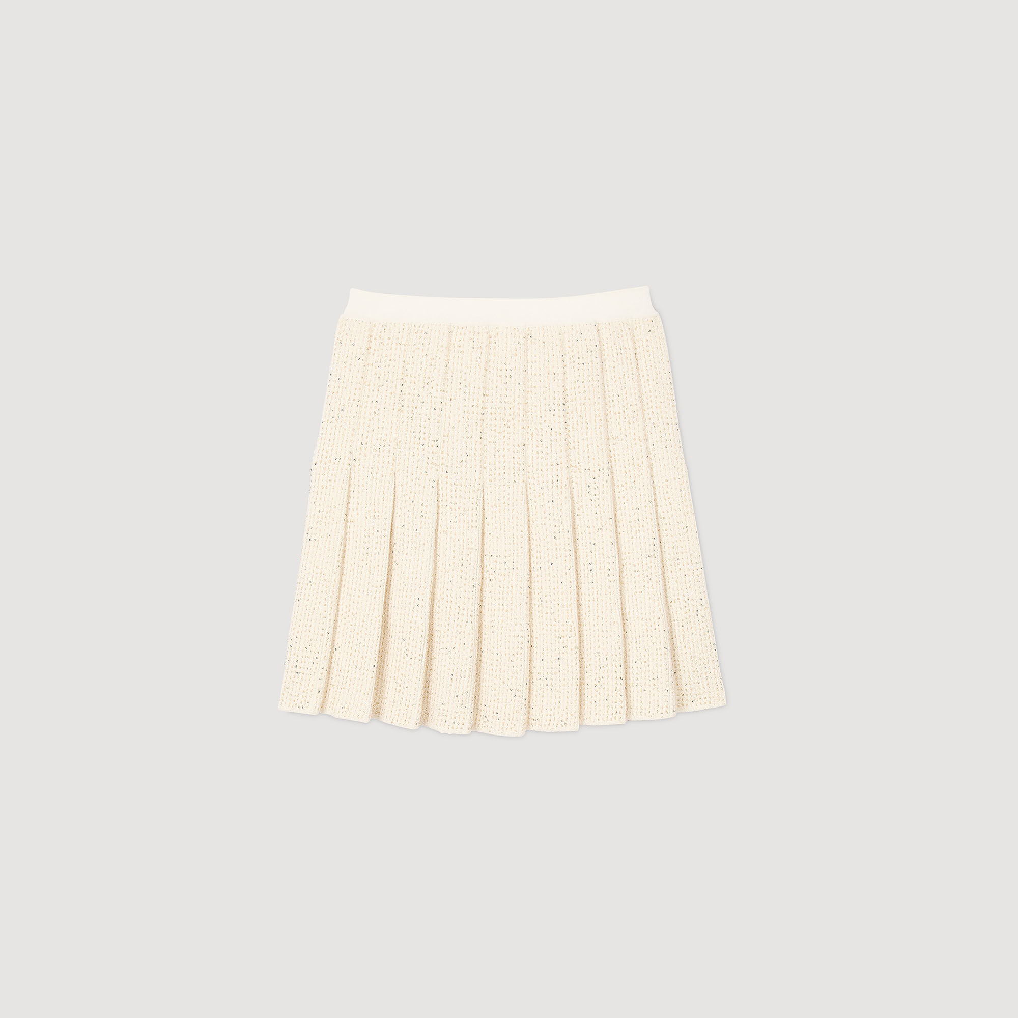 Korte plooirok van tweed
