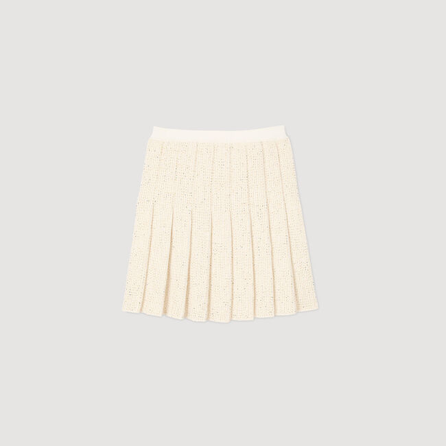 Korte plooirok van tweed
