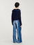 Cardigan vest met denim