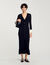 Lange jurk tweekleurig tricot